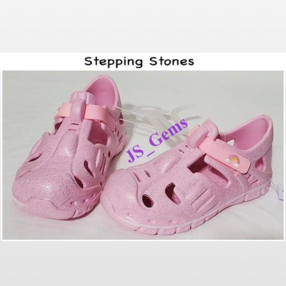 New Stepping Sandals Kid Size 9 Toddler Fisherman Pink Sparkle Girls Rainbow NWT